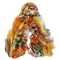 丝界(SIGI)春之魅   2013秋冬新款100%桑蚕丝围巾 长款银丝印花防晒丝巾 空调披肩围巾 10号色