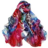 丝界(SIGI)春之魅   2013秋冬新款100%桑蚕丝围巾 长款银丝印花防晒丝巾 空调披肩围巾 13号色