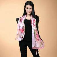 丝界(SIGI)春之魅   2013秋冬新款100%桑蚕丝围巾 长款银丝印花防晒丝巾 空调披肩围巾 16号色