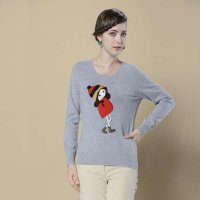 墨漓女式短款羊绒衫1386