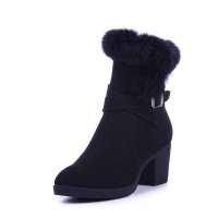 太平公主 2013秋冬季新款 欧美真兔毛粗高跟女鞋短裸靴A120603
