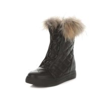图米娜2013冬季新款 平底雪地靴真毛兔毛短靴子女鞋C6013