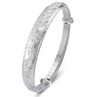 跃进珠宝-千足银手镯送礼佳品 吉祥(幸福、欢乐喜庆)