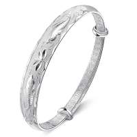 跃进珠宝-千足银手镯莲花鱼(连年有余)