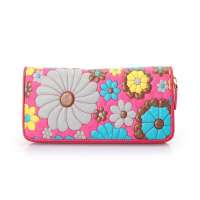 VSTFANGAO威斯特梵高2013新款朵羊皮长款拉链钱夹12083-1玫红色