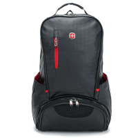 瑞士军刀swissgear PU材质防水面料时尚电脑双肩包SA7717黑色