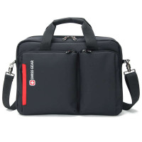 瑞士军刀swissgear电脑公文包2013新品 珍珠尼龙面料 细腻平整 SA5015 黑色