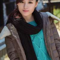 THANTRUE真享 韩版情侣针织围巾 秋冬季保暖长毛线 女士羊毛羊绒围脖 W067 黑色