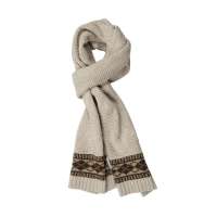 THANTRUE真享 韩版羊毛羊绒围巾 秋冬季纯色针织毛线围脖 男士情侣多用 W070 米色