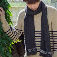 THANTRUE真享 韩版羊毛羊绒长围巾 秋冬季情侣毛线纯色 女士针织围脖 W071 深灰色