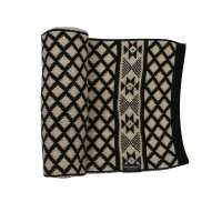 THANTRUE真享 韩版潮针织格子围巾 秋冬季羊绒羊毛围脖 男士百搭毛线 W072 黑白