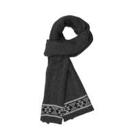 THANTRUE真享  韩版百搭针织围巾 秋冬季羊绒羊毛线方巾 女士纯色围脖 W076 深灰色