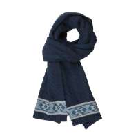 THANTRUE真享  韩版百搭针织围巾 秋冬季羊绒羊毛线方巾 女士纯色围脖 W076 藏青色