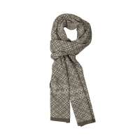 THANTRUE真享 休闲商务保暖围巾 秋冬季羊毛羊绒大方巾 男士格子围脖 W074 咖米