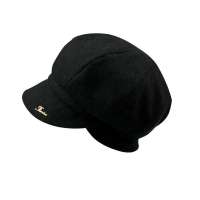 THANTRUE真享 潮人八角帽子 秋冬天羊毛呢鸭舌帽 女士圆顶情侣帽 B011 夹花灰色