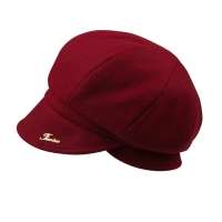 THANTRUE真享 潮人八角帽子 秋冬天羊毛呢鸭舌帽 女士圆顶情侣帽 B011 夹花黑色