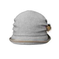 THANTRUE真享 韩版女士秋天小盆帽 翻边羊毛羊绒帽子 时尚冬天皮帽 P120 浅灰色