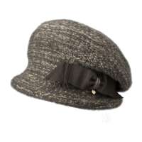 THANTRUE真享 时尚毛线针织帽子 秋冬天圆顶时装盆帽 女士卷边鸭舌帽 P199 咖啡色夹花