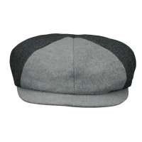 THANTRUE真享 韩版复古鸭舌帽子 秋冬季羊毛呢八角帽 女士情侣报童帽 K068 夹花灰色