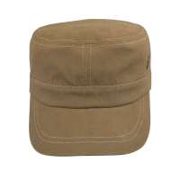 THANTRUE真享 韩版平顶帽子 秋冬季鸭舌帽 男士黑色纯棉军帽开普帽 J063 卡其色