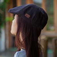 THANTRUE真享 韩版潮男鸭嘴帽子 春秋冬季纯棉鸭舌帽 男士情侣开普帽 K067 黑色