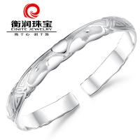 衡润 足银手镯 幸福四叶草 银镯子 时尚银手镯 银饰 时尚饰品