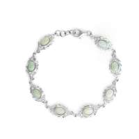 禾场尚腾 纯银 宝石叶子手链