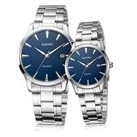 雷诺手表商务休闲 钢带表带30米防水石英手表机芯 情侣手表 正品 30588/9C1108