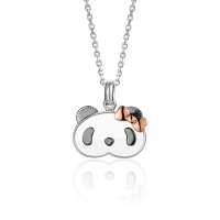 潮宏基 官方正品-熊猫系列-Chi-Chi & Qi-Qi-18K金   -白18K金坠链/项链