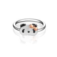 潮宏基 官方正品-熊猫系列-Chi-Chi & Qi-Qi-18K金-18K金戒指/女戒