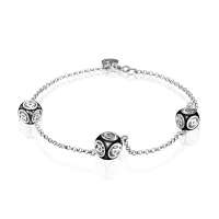 潮宏基 官方正品-爱Ta系列-腕间呵护-白18K金珐琅手链