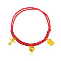 潮宏基 官方正品-哆啦A梦-13新款系列-竹铃面-足金-黄金/足金手链/手绳/手串