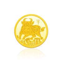 潮宏基 官方正品 精致工艺12生肖系列 2克黄金/金币-生肖牛