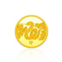 潮宏基 官方正品 精致工艺12生肖系列 2克黄金/金币-生肖蛇