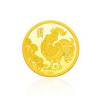 潮宏基 官方正品 精致工艺12生肖系列 2克黄金/金币-生肖鸡