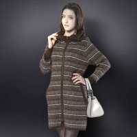 墨漓女式貂绒印花长款外套9063A