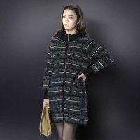 墨漓女式貂绒印花长款外套9065A