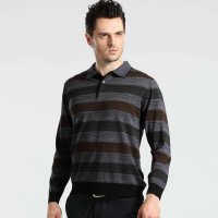 格斯帝尼翻领撞色羊毛衫H8009