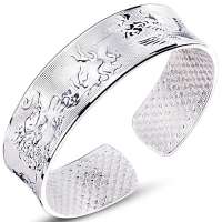 唯一(Winy)S999千足银手镯 龙章凤姿 45(±)1克 纯银手镯 配检测证书精美包装 187SZ4