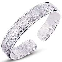 唯一(Winy)S999千足银手镯 弥花41(±)1克 纯银手镯 配检测证书精美包装 185SZ4