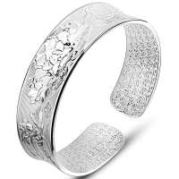 唯一(Winy)S999千足银手镯 倾国倾城 45(±)1克 纯银手镯 配检测证书精美包装 186SZ4