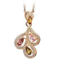 唯一(Winy)925纯银项链 玫瑰金色彩虹水滴 欧美风 奢华 高贵 配礼盒 621XL4