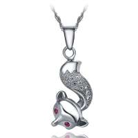 唯一(Winy)925纯银项链 粉睛之狐 欧美风 奢华 高贵 配礼盒 587XL4