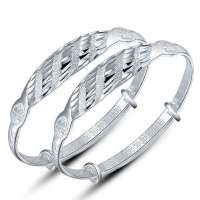 唯一(Winy)999千足银手镯 福临门 宝宝儿童手镯 约16-17克 银手镯 配精美礼盒 136SZ4