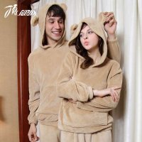 顶瓜瓜2013秋冬情侣(女士)睡衣套装加厚珊瑚绒家居服DJJWD-T4016