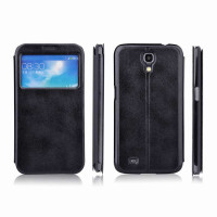 vouni超纤皮侧翻皮套天窗版SAMSUNGI9200蓝黑色