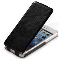 TAKEFANS超薄上下翻盖皮套手机套苹果iPhone5黑色