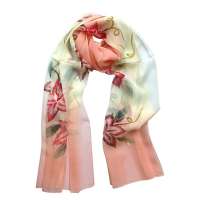 美帜经典手绘乔其纱丝巾-叶叶情深