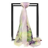 美帜经典手绘乔其纱丝巾-浪漫浅紫