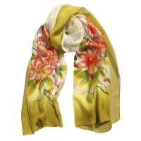 美帜精品手绘雪纺真丝长巾-粉色樱雪